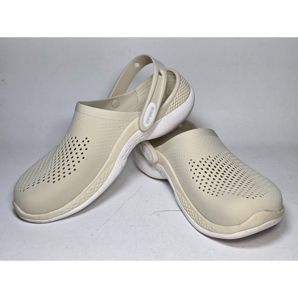 Crocs LiteRide 360 Clogs Mens Size 7 Women's 9 Cream White Slip On Shoes Sandals - Picture 6 of 14